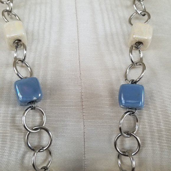 Made in Italy Ceramic Beaded Chain Necklace 34" -Some Slight Chipping - Picture 7 of 12